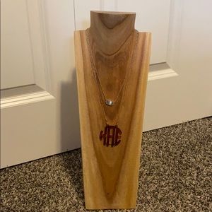 Wood Necklace Holder Bust